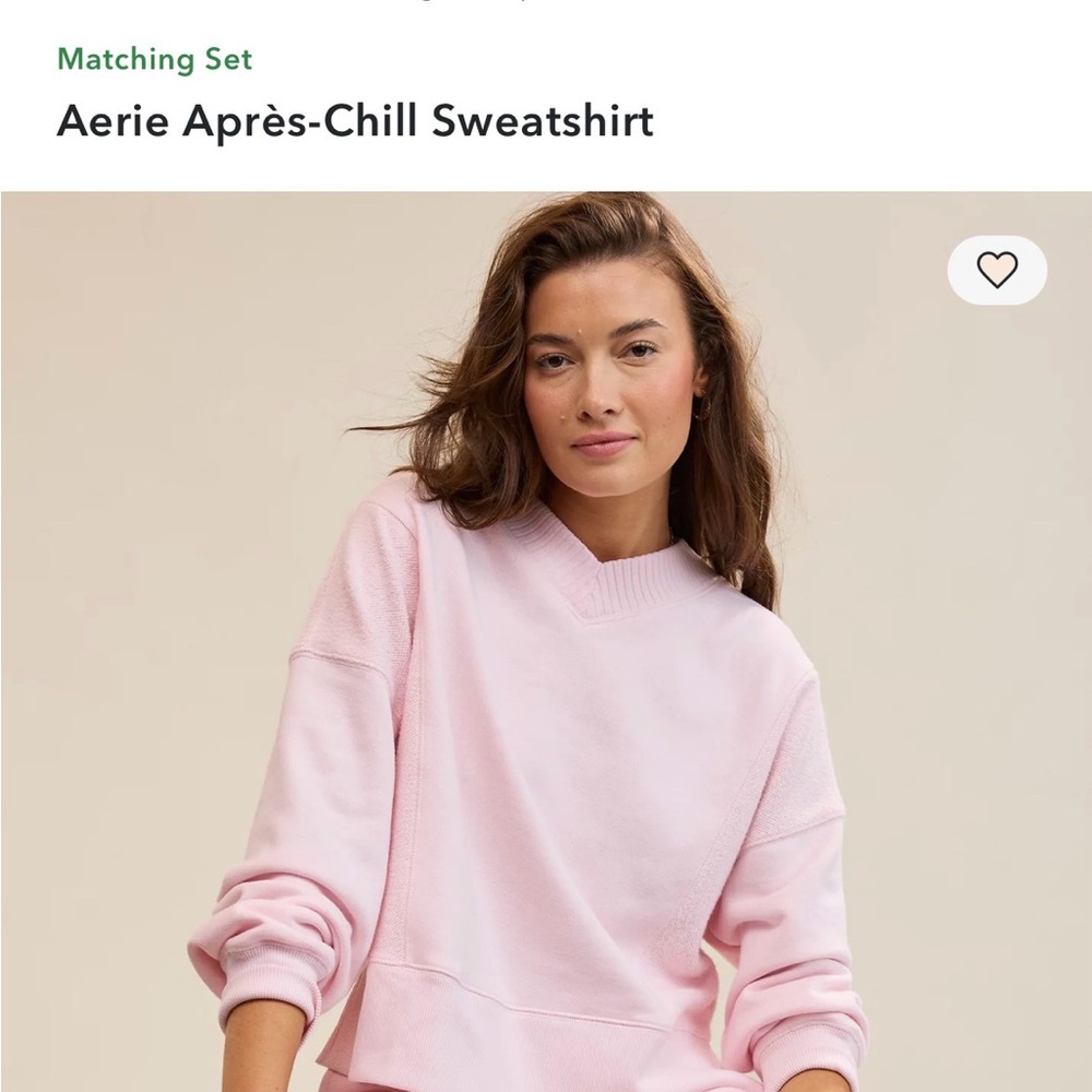 aerie Pastel Pink Cozy Crewneck Sweatshirt